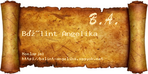 Bálint Angelika névjegykártya