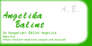 angelika balint business card